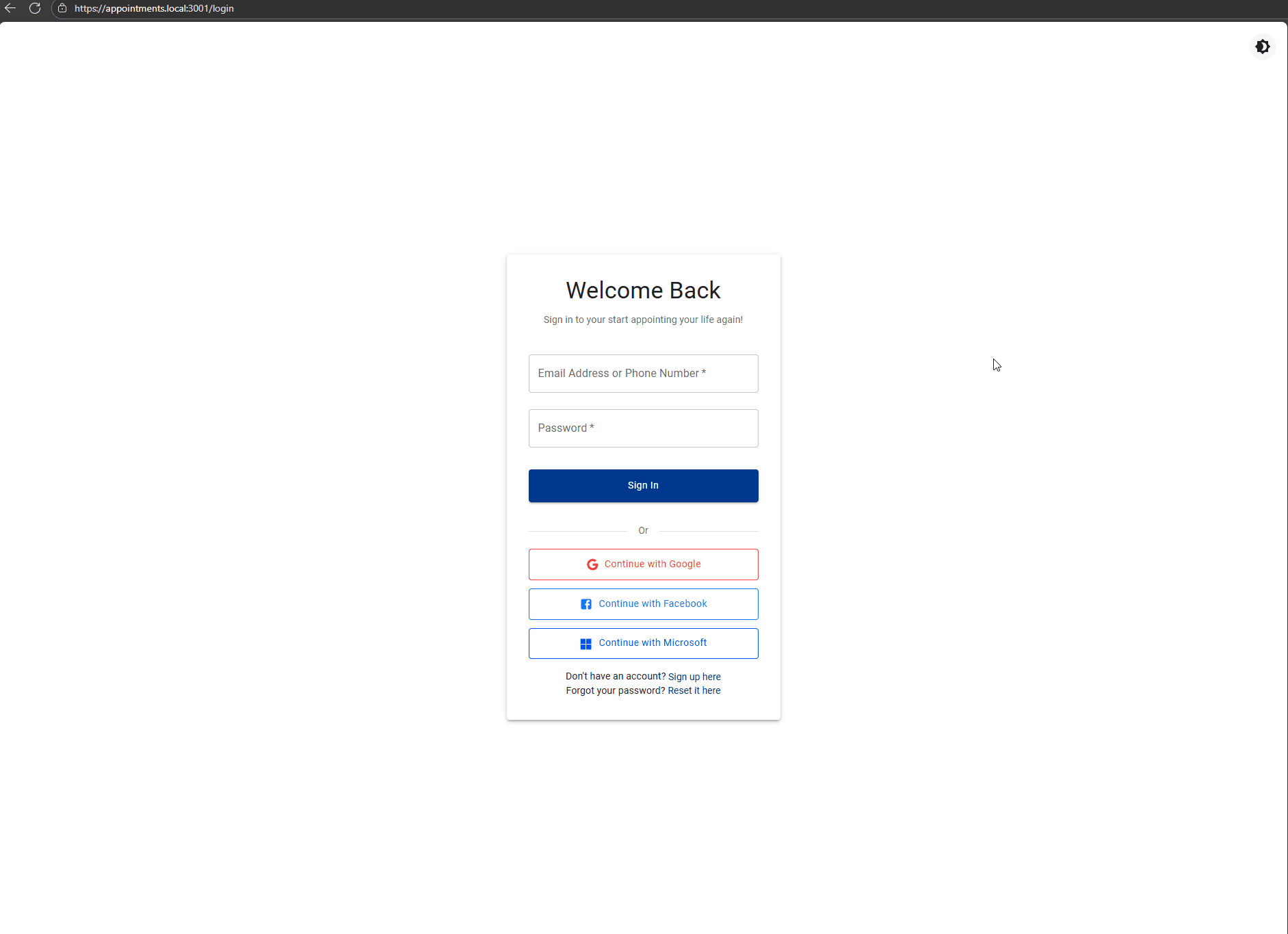 Appointment System website demo showing calendar scheduling, invoice management, and real-time notifications