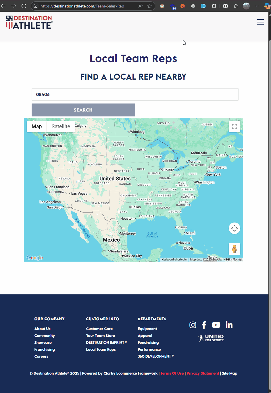 Destination Athlete website demo